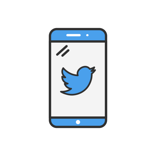 Inbox, phone, twitter, twitter logo icon
